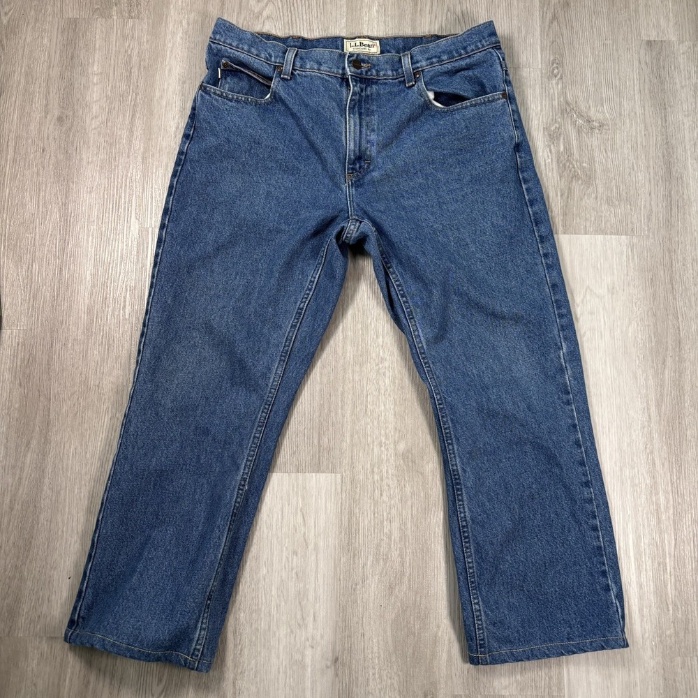 LL BEAN Mens Jeans 36 x 30 Standard Fit Blue Denim Medium Wash